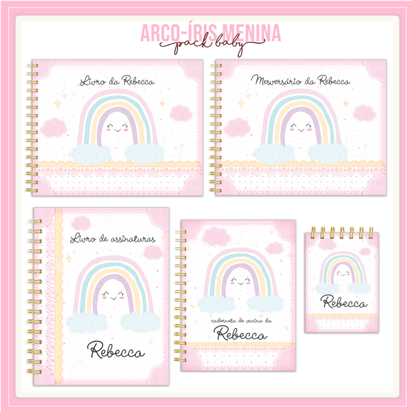 batch_5 - Arco Iris Menina Arquivo Encadernaão Baby Arco Iris Menina - Imagem 1