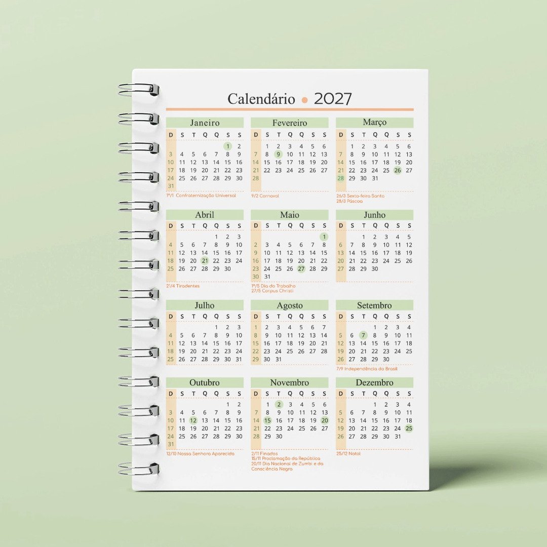 Arquivo Miolo Insert Calendario A5 2027 - 2028 - Imagem 2