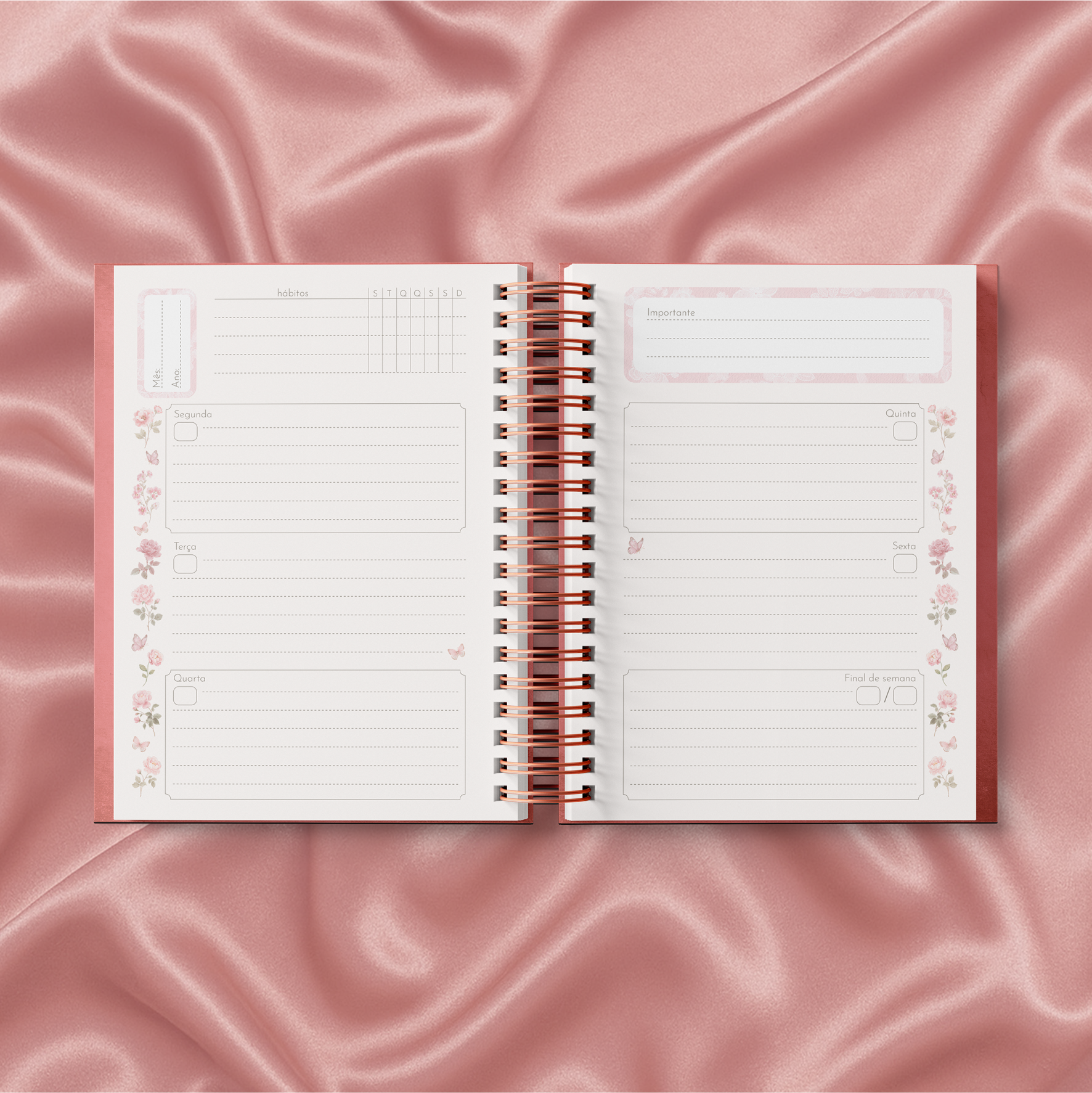 Arquivo Planner Coleção Laços & Rosas Wire-o 2027 - Imagem 6