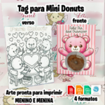 Arquivo Dia das Crianças Card Mini Donuts para Colorir