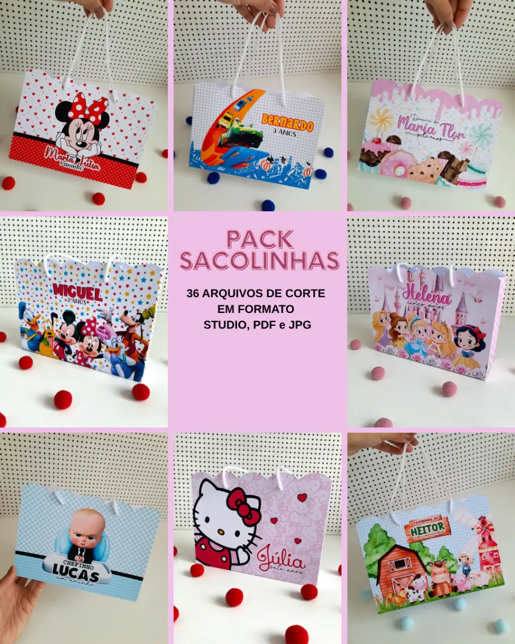 1 - PACK SACOLINHAS Arquivo Pack Sacolinhas - Imagem 1