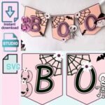 Arquivo Halloween Bandeirolas Boo