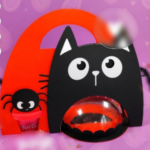 Arquivo Halloween Suporte Bola Acrílica e PlayDoh Gato Preto