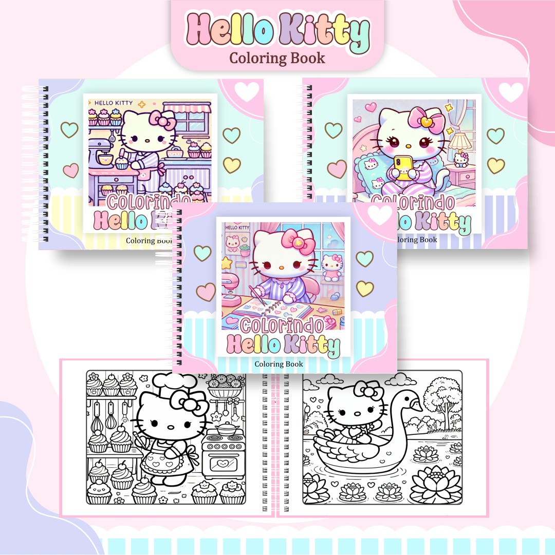 13) HELLO KITTY Arquivo Livro de Colorir Hello Kitty - Imagem 1