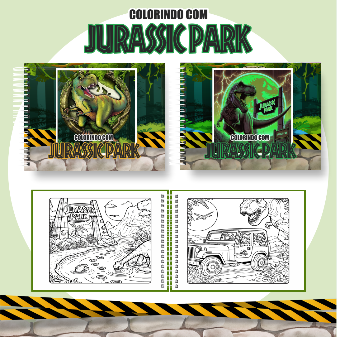 13) JURASSIC PARK Arquivo Livro de Colorir Jurassic Park - Imagem 1
