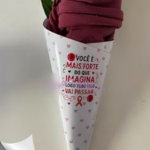 Arquivo Outubro Rosa Card Cone Touca de Cetim
