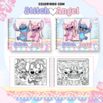 Arquivo Livro de Colorir Stitch e Angel