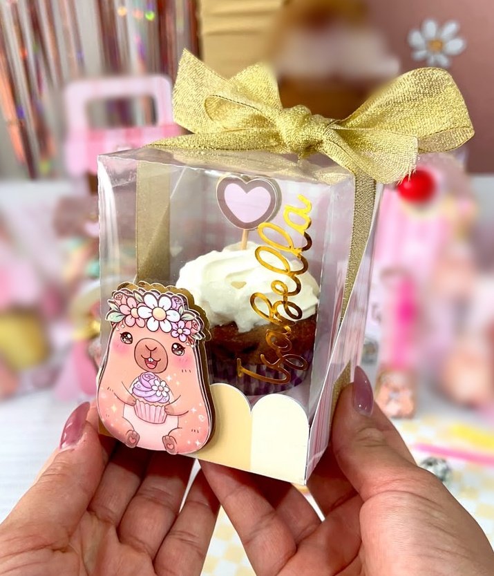 2 - Caixa Cupcake Acetato Arquivo Caixa Cupcake Acetato - Imagem 1