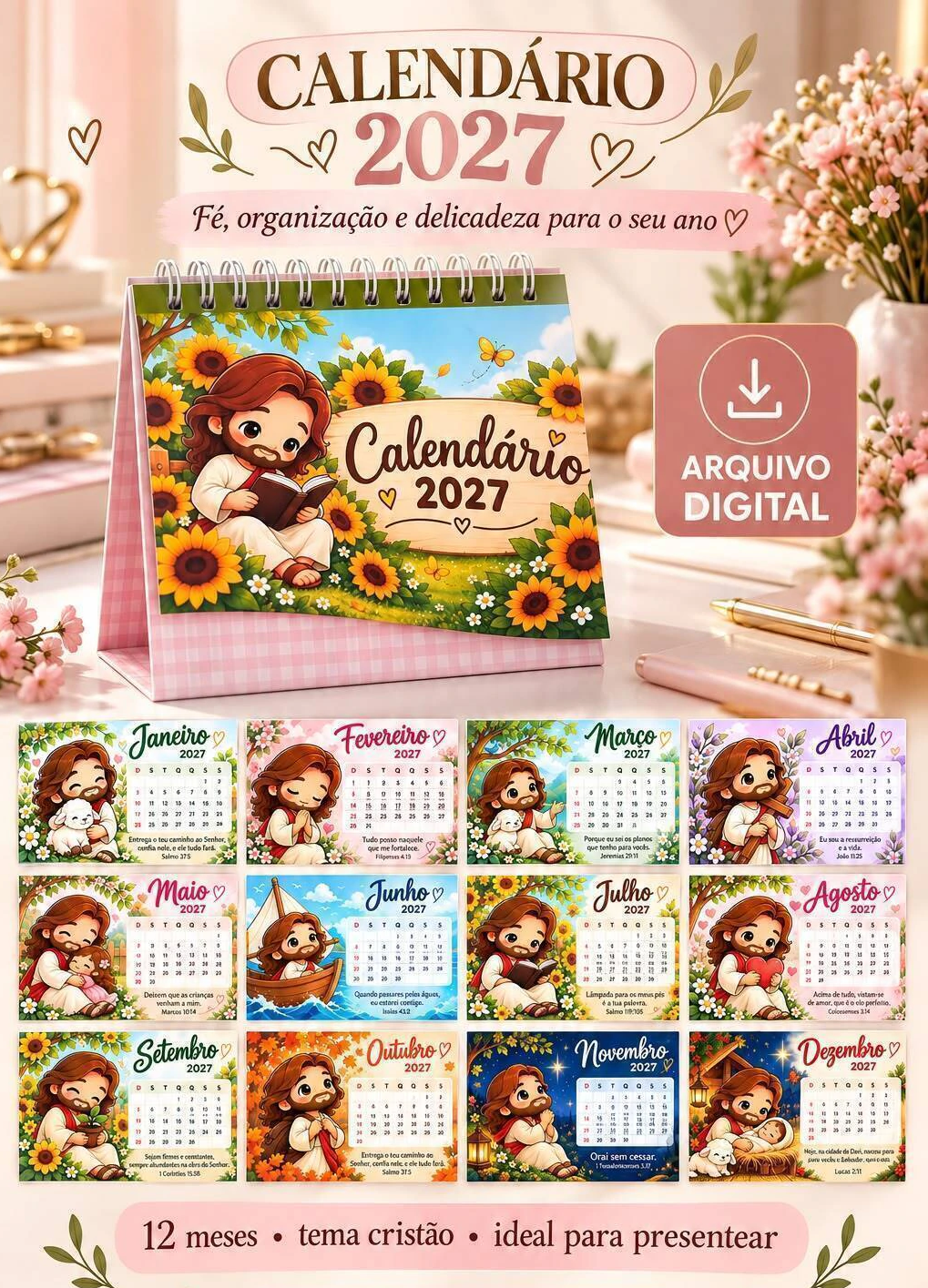 2 - Calendário Jesus 2027 Arquivo Calendário Jesus 2027 - Imagem 1