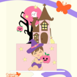 Arquivo Topo de Bolo Halloween Rosa Menina