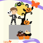 Arquivo Topo de Bolo Halloween Menino Esqueleto