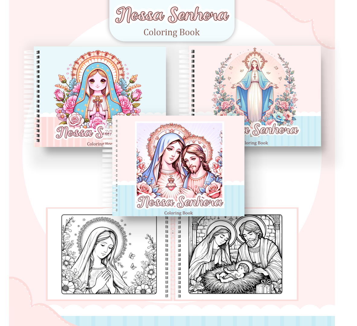 22) NOSSA SENHORA Arquivo Livro de Colorir Nossa Senhora - Imagem 1
