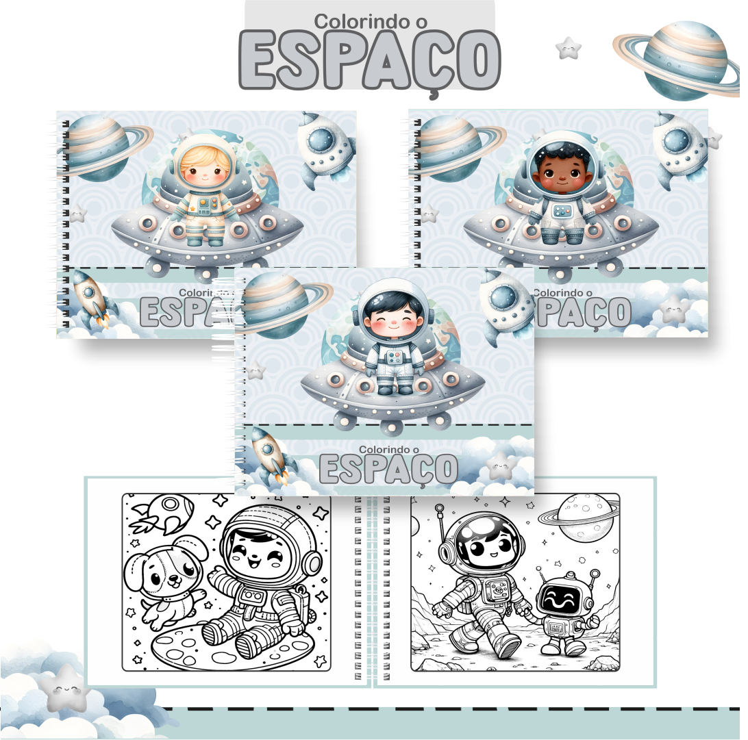 27) ASTRONAUTA Livro de Colorir Astronauta - Imagem 1