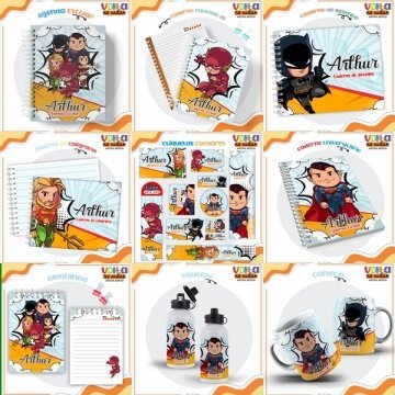 27-Liga-da-Justica Arquivo Combo Escolar Liga da Justiça - Imagem 1
