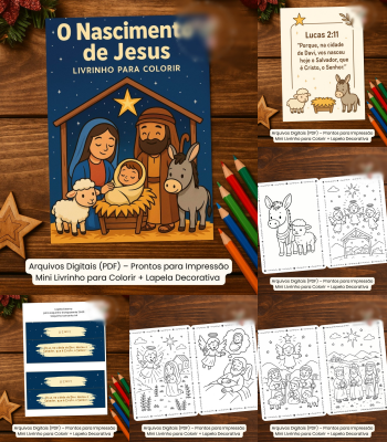3 - Livro de Colorir Nascimento de Jesus Arquivo Natal Livro de Colorir Nascimento de Jesus - Imagem 1