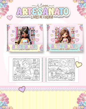 30) I LOVE ARTESANTO. Arquivo Livro de Colorir I Love Artesanto - Imagem 1