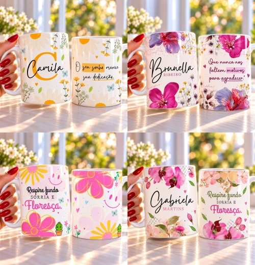 32 - Delicadas Floral Arquivo Caneca Delicadas Floral - Imagem 1