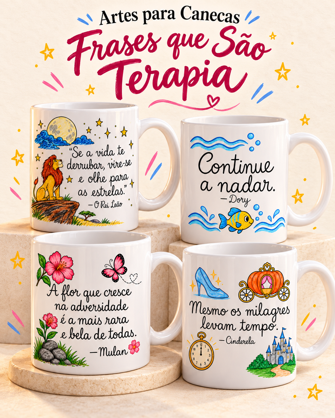 4 - Frases que São Terapia Arquivo Canecas Frases que São Terapia - Imagem 1