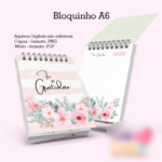 Arquivo Gratidão Floral Rosa - Caderno Pautado A5 + Bloquinho A6 - Imagem 2