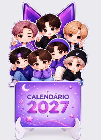 5 - Calendário de Mesa BTS 2021 Arquivo Calendário de Mesa em Camadas BTS 2027 - Imagem 1