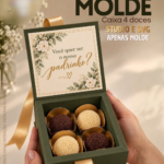 Arquivo Molde Caixa Quadrada 4 Doces Reforçada
