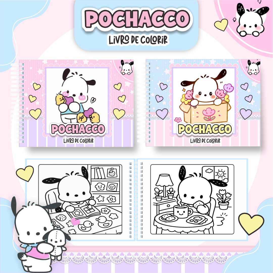 58) POCHACCO Arquivo Livro de Colorir Pochacco - Imagem 1