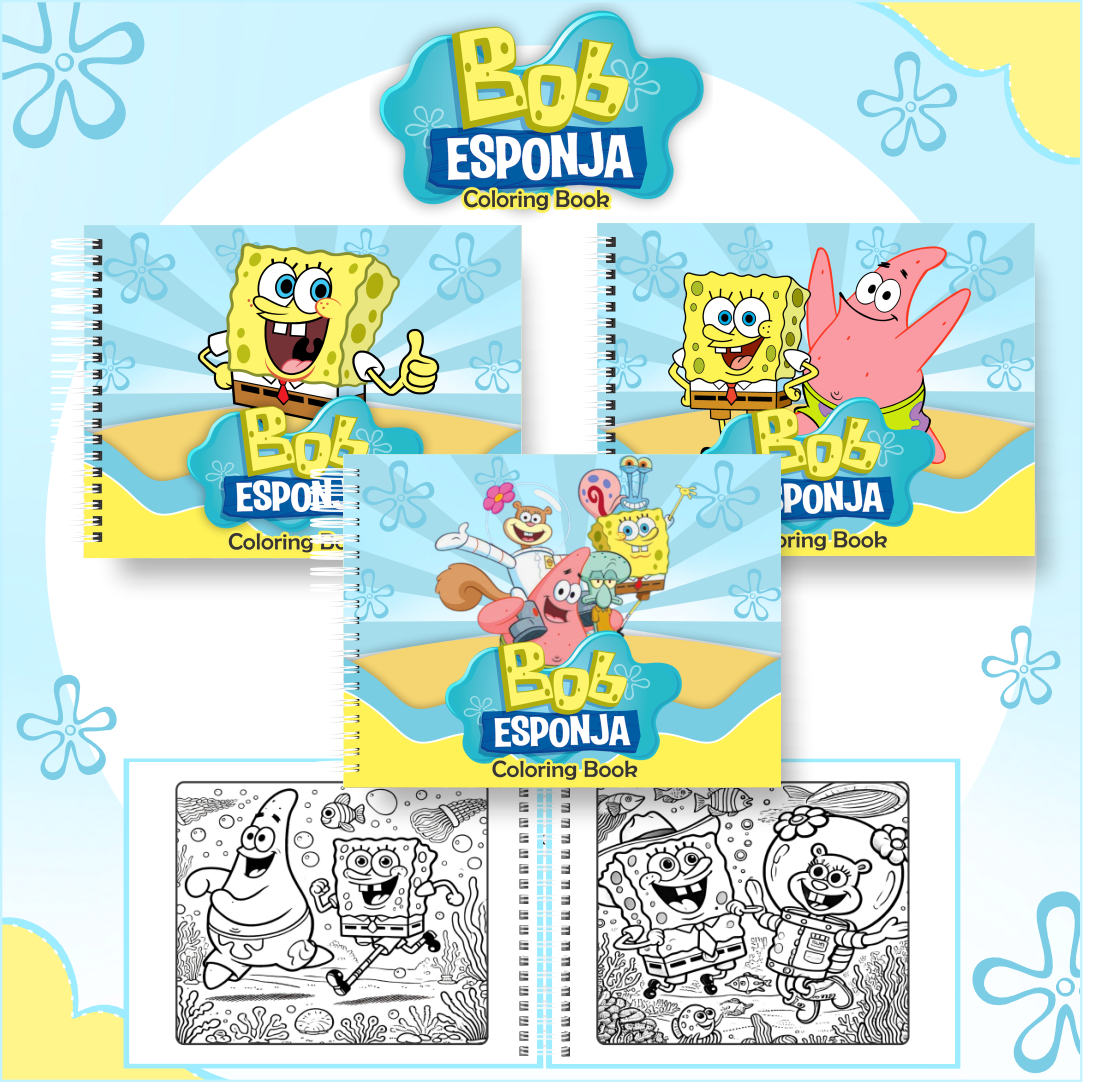 5)BOB ESPONJA Arquivo Livro de Colorir Bob Esponja - Imagem 1