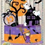 Arquivo Topo de Bolo Halloween Bruxinha Castelo