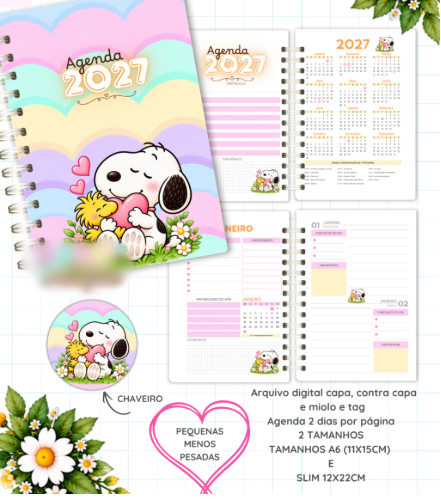 7 - AGENDA SNOOPY A6 E SLIM Arquivo Agenda Snoopy A6 e Slim - Imagem 1