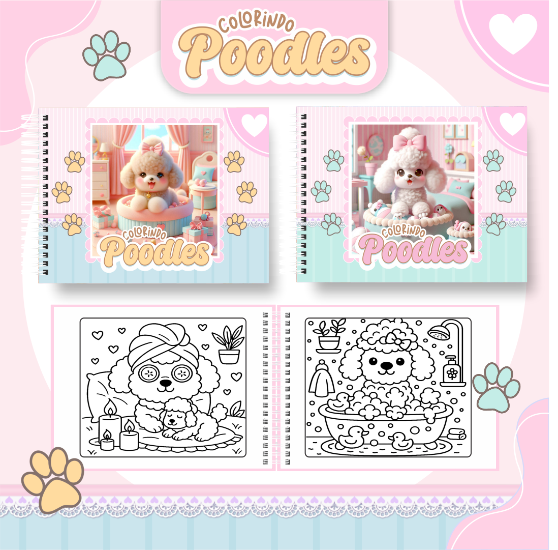 75) POODLE Arquivo Livro de Colorir Poodle - Imagem 1