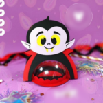 Arquivo Halloween Suporte Bola Acrílica Vampirinho