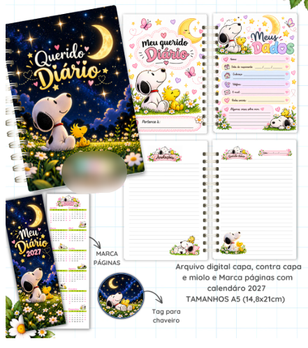 9 - MEU DIÁRIO SNOOPY Arquivo Meu Diário Snoopy 2027 - Imagem 1