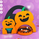 Arquivo Halloween Suporte Bola Acrílica e PlayDoh Abóbora