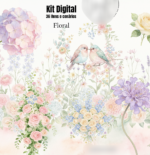 Kit Digital Floral Aquarela