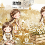 Kit Digital Flower Girl - Menina Jardim