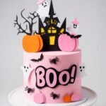 Arquivo Topo de Bolo Halloween Rosa Boo