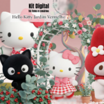 Kit Digital Hello Kitty Jardim Vermelho
