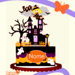 Arquivo Topo de Bolo Halloween Castelo