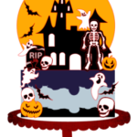Arquivo Topo de Bolo Halloween Castelo