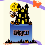 Arquivo Topo de Bolo Halloween Castelo