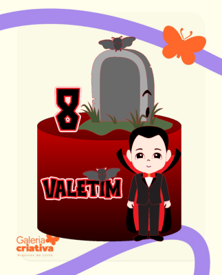 Topo-Halloween-Dracula-Jessica-Medeiros-artepapierpro Arquivo Topo de Bolo Halloween Vampiro Drácula - Imagem 1