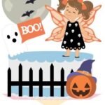Arquivo Topo de Bolo Halloween Menina Asas