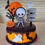 Arquivo Topo de Bolo Halloween Esqueleto
